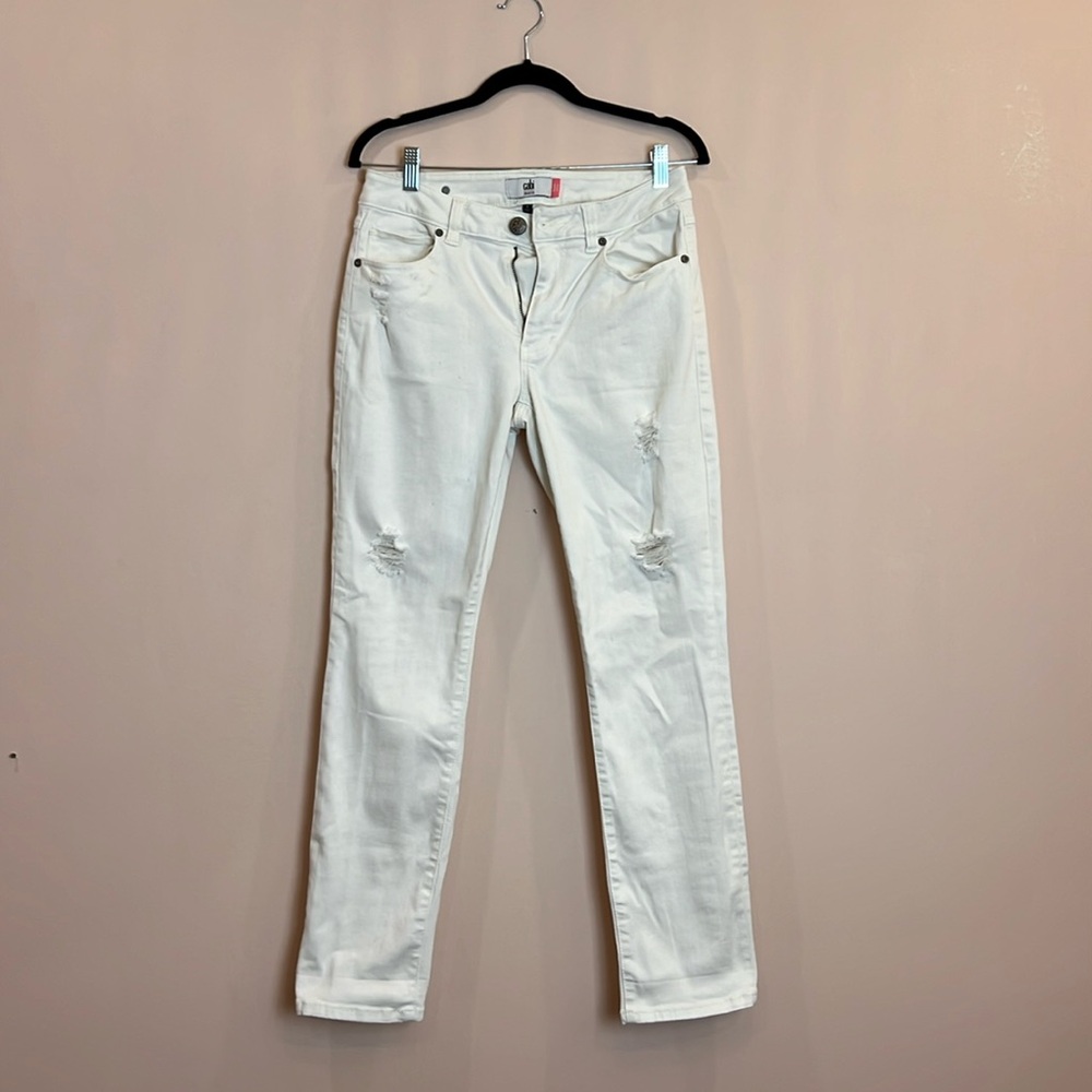 Cabi White Jeans High Slim Size 6